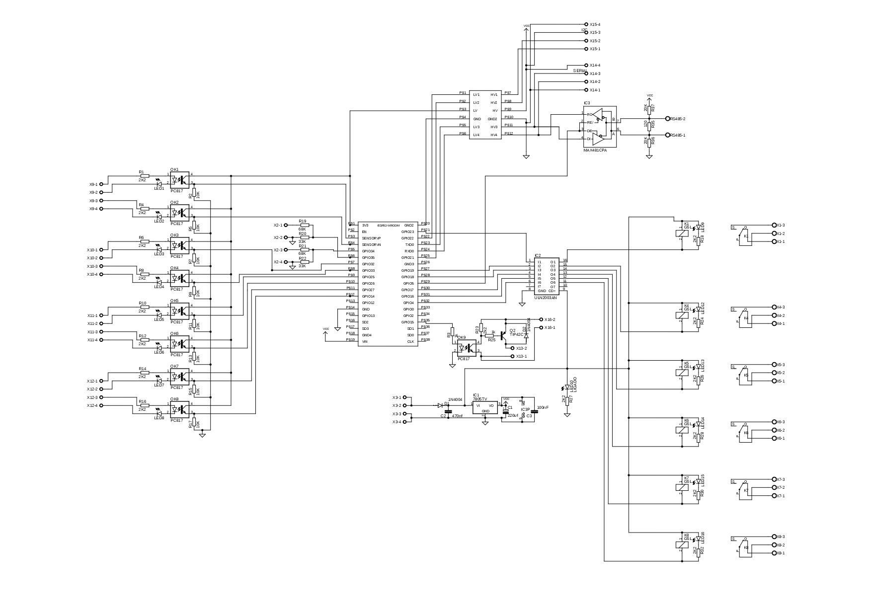 Diagrama eletrônico completo da placa HF-006